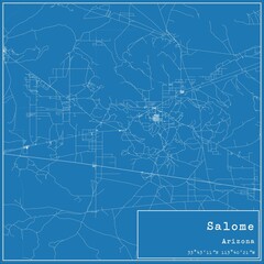 Blueprint US city map of Salome, Arizona.