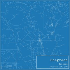 Blueprint US city map of Congress, Arizona.