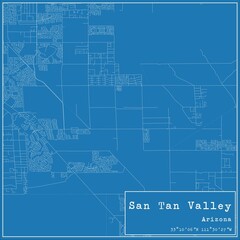 Obraz premium Blueprint US city map of San Tan Valley, Arizona.
