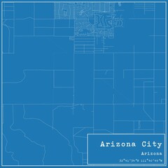 Blueprint US city map of Arizona City, Arizona.