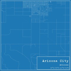 Blueprint US city map of Arizona City, Arizona.