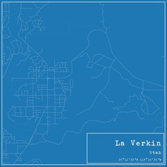 Blueprint US city map of La Verkin, Utah.