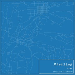 Blueprint US city map of Sterling, Utah.
