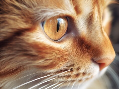 Closeup of Orange Tabby Cat - AI Generated