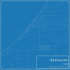 Fototapeta premium Blueprint US city map of Elsinore, Utah.