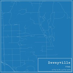Blueprint US city map of Deweyville, Utah.