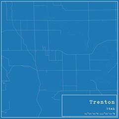 Blueprint US city map of Trenton, Utah.