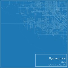 Blueprint US city map of Syracuse, Utah.
