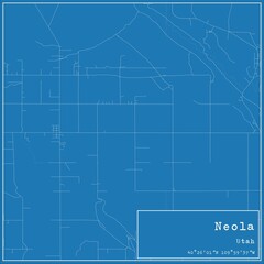 Blueprint US city map of Neola, Utah.