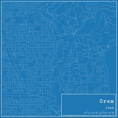 Blueprint US city map of Orem, Utah.