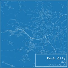 Blueprint US city map of Park City, Utah.