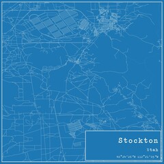 Blueprint US city map of Stockton, Utah.