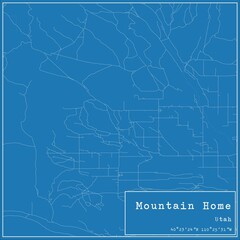Blueprint US city map of Mountain Home, Utah.