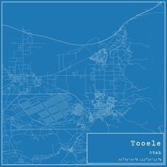 Blueprint US city map of Tooele, Utah.