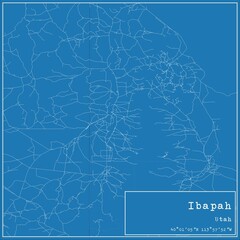 Blueprint US city map of Ibapah, Utah.