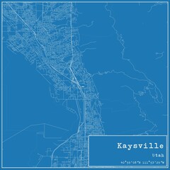 Blueprint US city map of Kaysville, Utah.