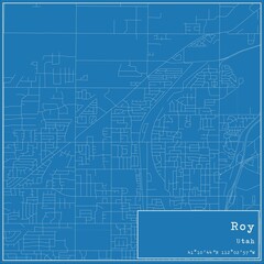 Blueprint US city map of Roy, Utah.