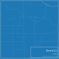 Blueprint US city map of Howell, Utah.