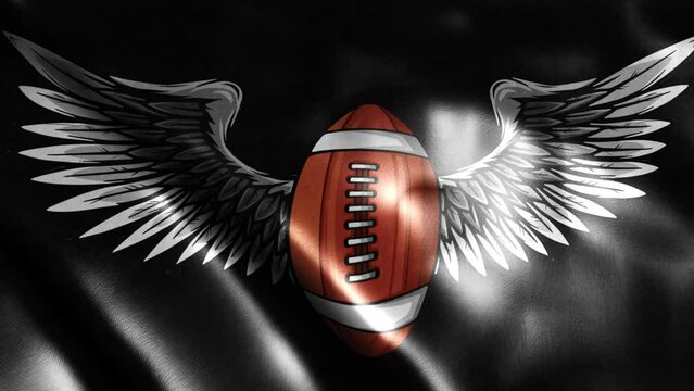 animation of American football ball wings.