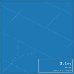 Blueprint US city map of Boise, Idaho.