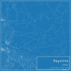 Fototapeta premium Blueprint US city map of Payette, Idaho.