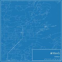 Obraz premium Blueprint US city map of Athol, Idaho.