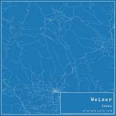 Blueprint US city map of Weiser, Idaho.