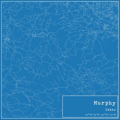 Blueprint US city map of Murphy, Idaho.