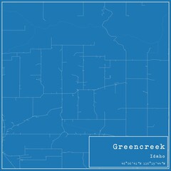 Fototapeta premium Blueprint US city map of Greencreek, Idaho.