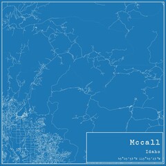 Blueprint US city map of Mccall, Idaho.