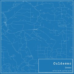 Blueprint US city map of Culdesac, Idaho.