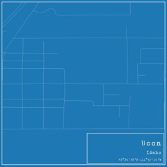 Blueprint US city map of Ucon, Idaho.