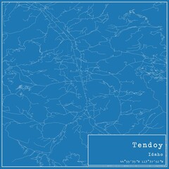 Blueprint US city map of Tendoy, Idaho.