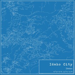 Blueprint US city map of Idaho City, Idaho.