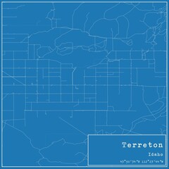 Blueprint US city map of Terreton, Idaho.