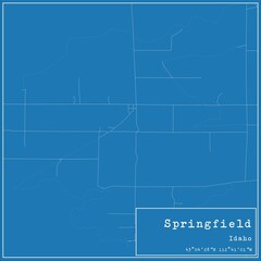 Blueprint US city map of Springfield, Idaho.