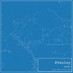 Obraz premium Blueprint US city map of Stanley, Idaho.