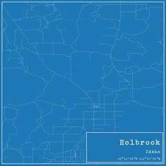 Obraz premium Blueprint US city map of Holbrook, Idaho.