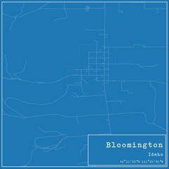 Blueprint US city map of Bloomington, Idaho.