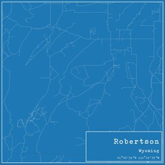 Blueprint US city map of Robertson, Wyoming.