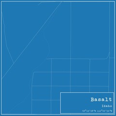 Blueprint US city map of Basalt, Idaho.