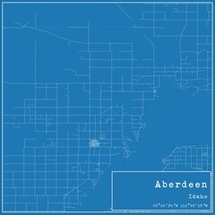 Blueprint US city map of Aberdeen, Idaho.