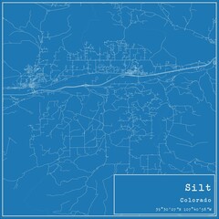 Blueprint US city map of Silt, Colorado.