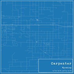 Blueprint US city map of Carpenter, Wyoming.