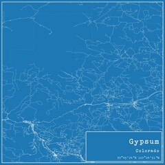 Blueprint US city map of Gypsum, Colorado.