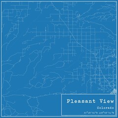 Blueprint US city map of Pleasant View, Colorado.