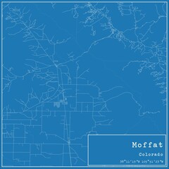 Blueprint US city map of Moffat, Colorado.