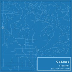 Blueprint US city map of Cahone, Colorado.