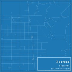 Blueprint US city map of Hooper, Colorado.