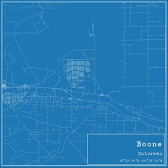 Blueprint US city map of Boone, Colorado.